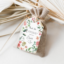 Étiquettes-cadeau Crème & Rose | Remerciement de mariage Florales de