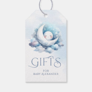Étiquettes-cadeau Crescent Moon Baby Cadeaux Visage Typographie