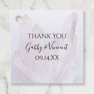 Étiquettes Cadeau Cristaux Lavande Légère Merci Mariage