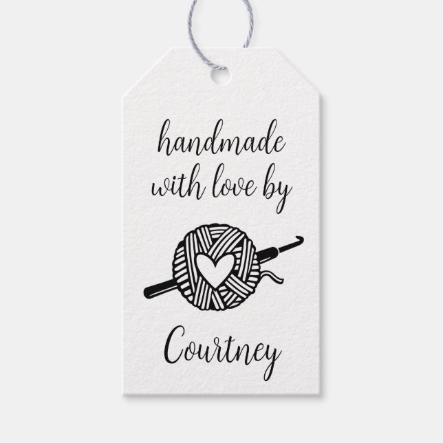 Étiquettes-cadeau Crochet Fait Main Avec Amour (Devant)