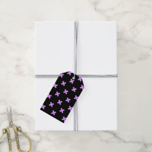 Étiquettes-cadeau Crochets Lilac sur noir