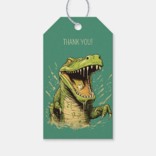 Étiquettes-cadeau Crocodile de texte personnalisé