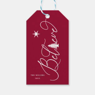 Étiquettes-cadeau croisez élégant script happy holiday Balise cade