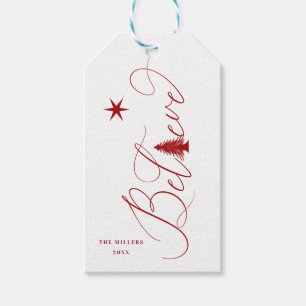 Étiquettes-cadeau croisez élégant script happy holiday Balise cade