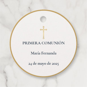 Étiquettes Cadeau Croix de Première Communion