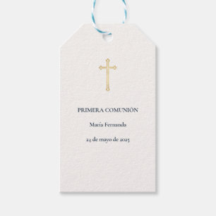 Étiquettes-cadeau Croix de Première Communion