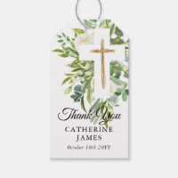 Croix végétale florale Baptême élégant