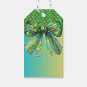 Étiquettes-cadeau Croquette de Noël Bow Joyeux vaches de Noël