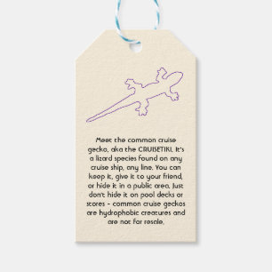 Étiquettes-cadeau CRUISETIKI ! Gecko de croisière commune pourpre