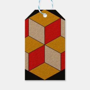 Étiquettes-cadeau cubes 3d