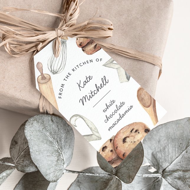 Étiquettes-cadeau Cuisine à l'aquarelle personnalisée (Créateur téléchargé)