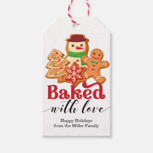 Étiquettes-cadeau Cuisine au four avec Love Holiday Cookie