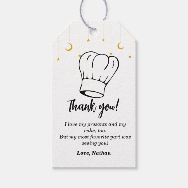 Étiquettes-cadeau Cuisine pour enfants Anniversaire Merci Baking Bak (Devant)