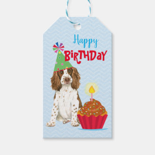 Étiquettes-cadeau Cupcake anglais Springer espagnol
