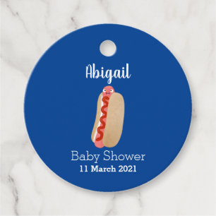 Étiquettes Cadeau Curieux hot dog Weiner dessin animé