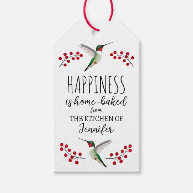 Étiquettes-cadeau Custom Happiness est fait maison (Devant)