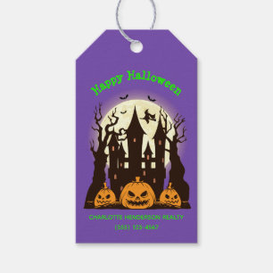 Étiquettes-cadeau Custom Happy Halloween Maison hantée