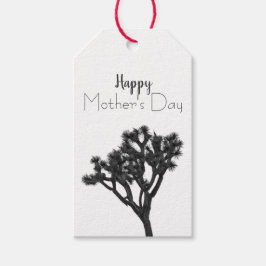 Étiquettes-cadeau Custom Happy Mother's Day Joshua Tree B&W