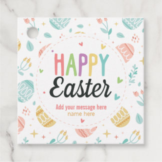 Étiquettes Cadeau CUSTOM Joyeuses Pâques Amour - Pastel Joyeux Print