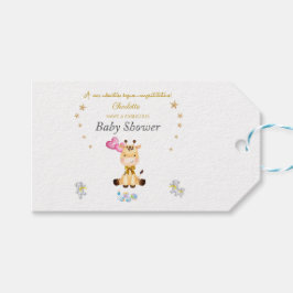 Étiquettes-cadeau Custom Name Baby Giraffe balloons Baby Shower