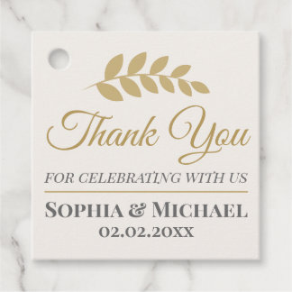 Étiquettes Cadeau Custom Thank You for Wedding Elegant Template