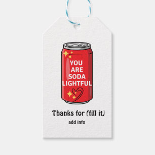 Étiquettes-cadeau Customisé Drôle Vous Êtes Soda Léger Cartoon