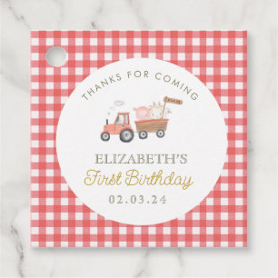 Étiquettes Cadeau Cute animal de ferme Barnyard Anniversaire