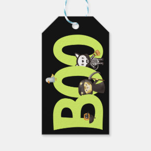 Étiquettes-cadeau Cute Animal Halloween Boo