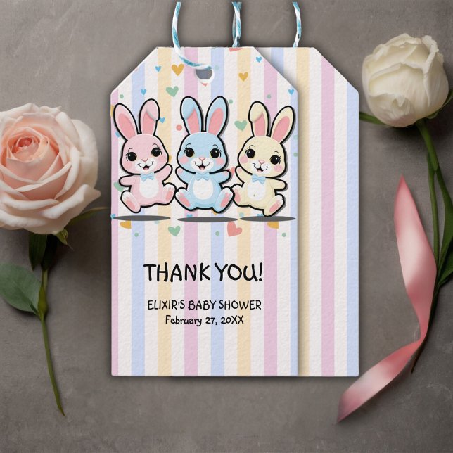 Étiquettes-cadeau Cute Baby shower de Bunny-Bunny-Coeur (Créateur téléchargé)