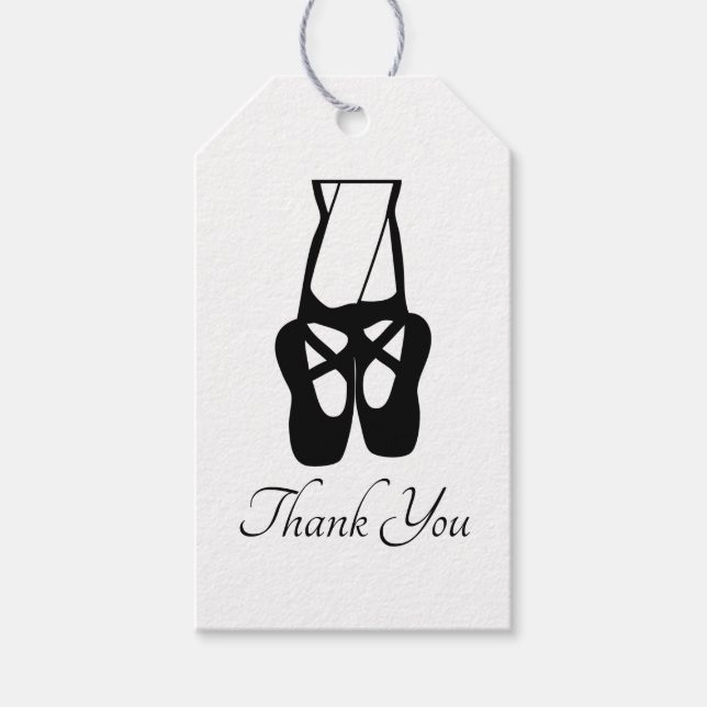 Étiquettes-cadeau Cute Ballet Dancer Jambes & Chaussons Merci (Devant)