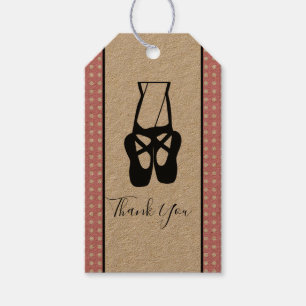Étiquettes-cadeau Cute Ballet Dancer Jambes & Chaussons Merci