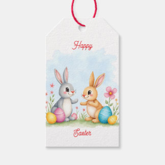 Étiquettes-cadeau Cute Beautiful Easter Bunnies Modern Collection