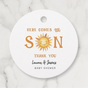 Étiquettes Cadeau Cute Boho Sun Baby Boy Baby shower Merci