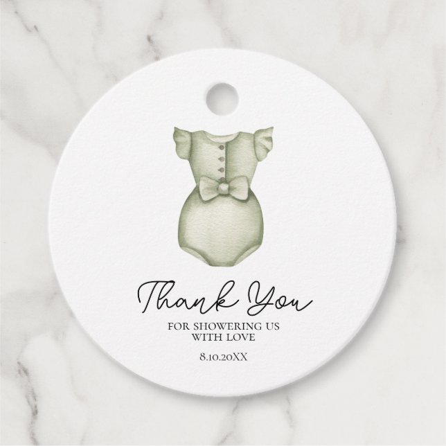 Étiquettes Cadeau Cute Boho Vêtements Baby shower fille (Devant)