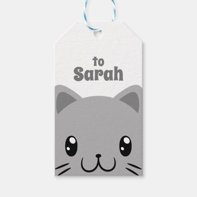 Étiquettes-cadeau Cute chat (Devant)