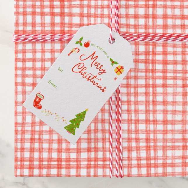 Étiquettes-cadeau Cute Christmas Icons CUSTOM TO FROM Holiday (Cute Christmas Icons CUSTOM TO FROM Holiday Gift Tags
)