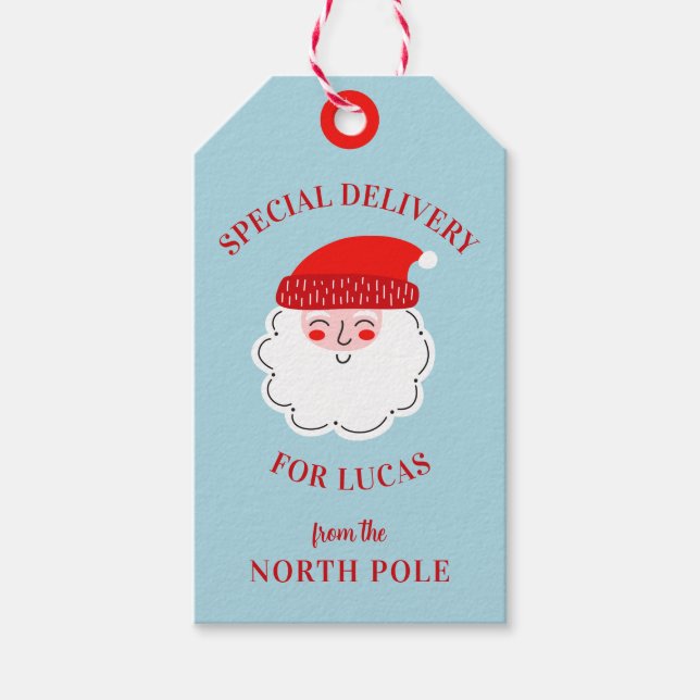 Étiquettes-cadeau Cute Christmas North Pole Special Delivery (Devant)