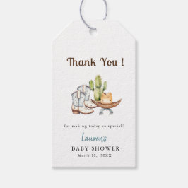 Étiquettes-cadeau Cute Cowboy Boho Baby shower Merci
