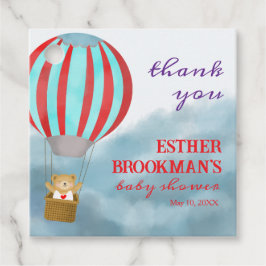 Étiquettes Cadeau Cute Cub in Hot Air Balloon Baby Shower