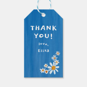 Étiquettes-cadeau Cute Daisies Gouache MERCI de Baby shower personna