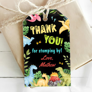 Étiquettes-cadeau Cute Dinosaur Garçon Première fête d'anniversaire