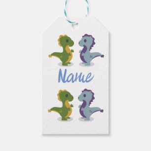 Étiquettes-cadeau Cute Dinosaur Paire Thunder_Cove