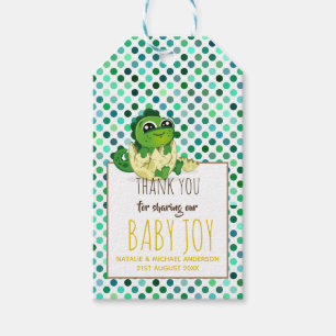Étiquettes-cadeau Cute Dinsoaur Baby shower d'oeufs d'incubation Gar
