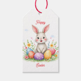 Étiquettes-cadeau Cute Easter Bunny And Eggs Modern Collection
