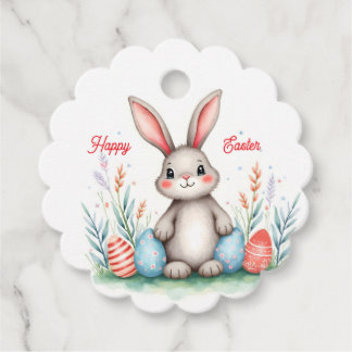 Étiquettes Cadeau Cute Easter Bunny And Eggs Popular Collection