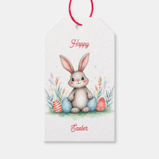 Étiquettes-cadeau Cute Easter Bunny And Eggs Popular Collection