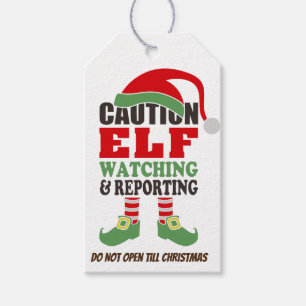 Étiquettes-cadeau Cute "Elf Watching/ Christmas Design /Personnalisé