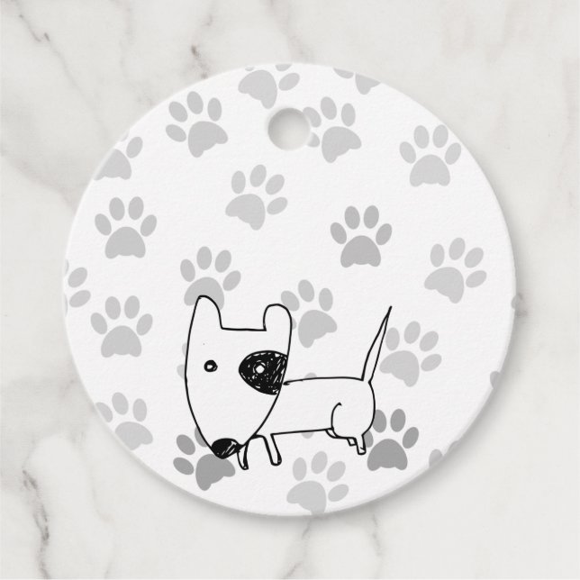 Étiquettes Cadeau Cute English Bull Terrier (Devant)