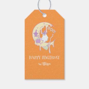 Étiquettes-cadeau Cute Fantôme Éffrayant un premier anniversaire Hal