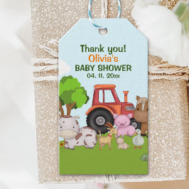 Étiquettes-cadeau Cute Farm animals Baby Shower